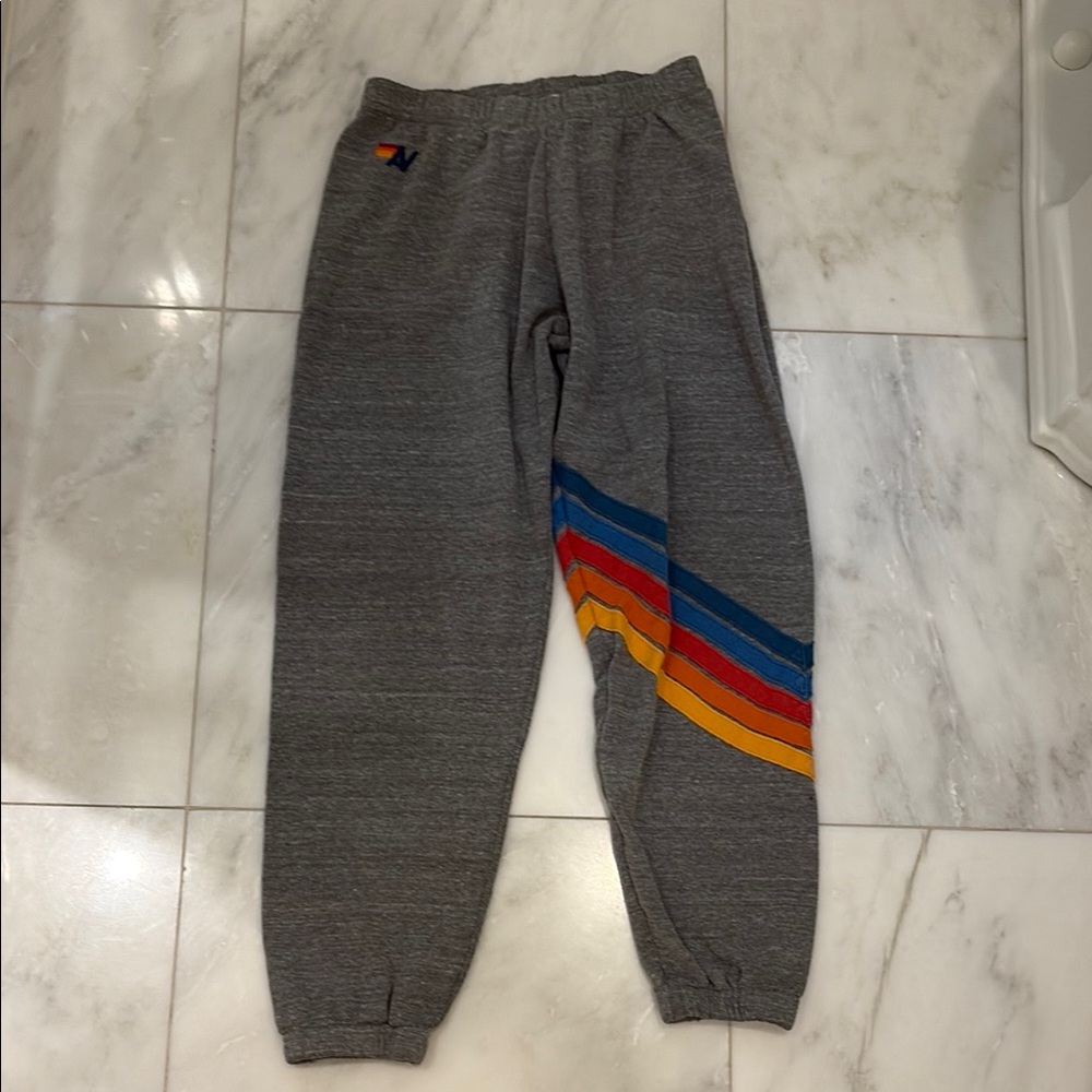 Aviator Nation Sweatpants with Colorful Stripes